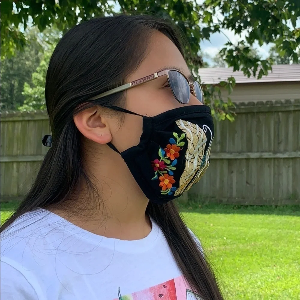- Reusable Handmade face mask embroided Mexi….